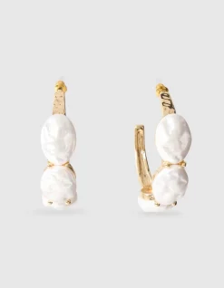 Water Pearl Oorbellen Goud