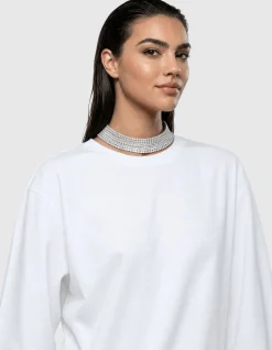 Waterval Strass Choker Ketting Zilver