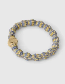 Wave Lurex Haarelastiek Blauw/Geel