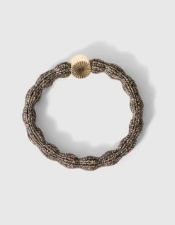 Wave Lurex Haarelastiek Bruin
