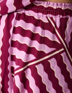 Wavy Printed Short Roze/Paars