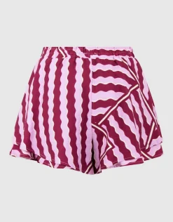 Wavy Printed Short Roze/Paars
