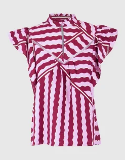 Wavy Printed Top Roze/Paars