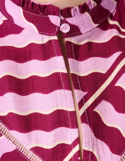 Wavy Printed Top Roze/Paars