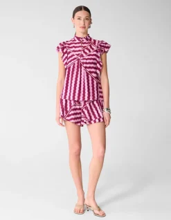 Wavy Printed Top Roze/Paars
