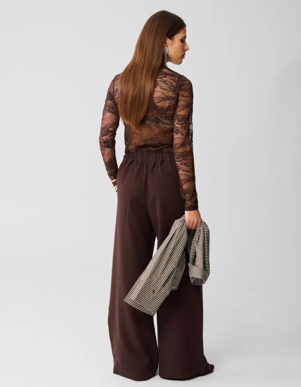Wide Leg Broek Bruin