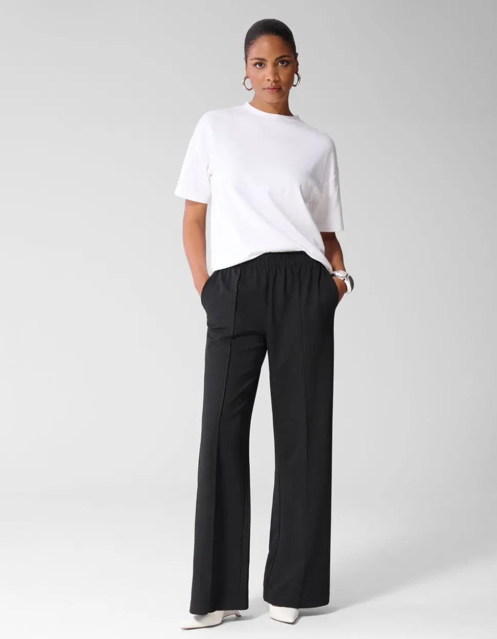 Wide Leg Broek Zwart