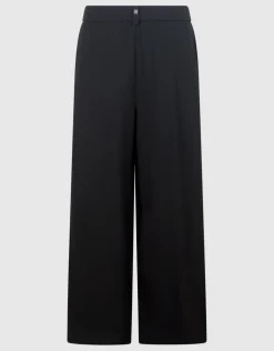 Wide Leg Fit Broek Zwart By Mieke