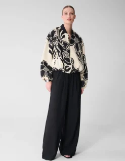 Wide Leg Fit Broek Zwart By Mieke