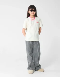 Wide Leg Fit Dot Jeans Grijs