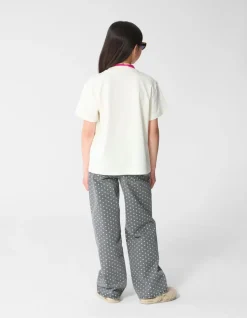 Wide Leg Fit Dot Jeans Grijs
