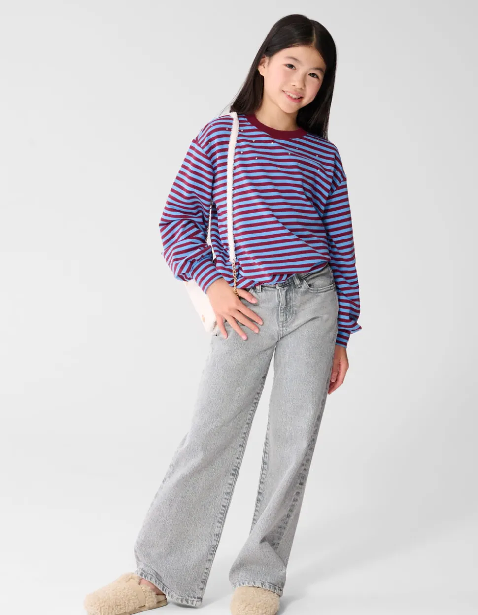Wide Leg Fit Jeans Grijs