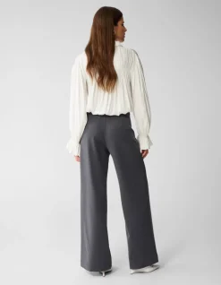 Wide Leg Pantalon Donkergrijs By Mieke