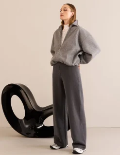 Wide Leg Pantalon Donkergrijs By Mieke