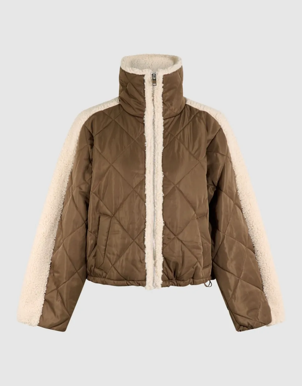 Zachte Gewatteerde Jas Bruin/Beige
