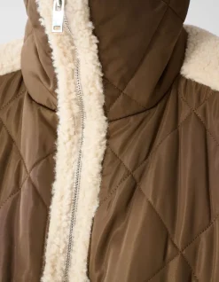 Zachte Gewatteerde Jas Bruin/Beige