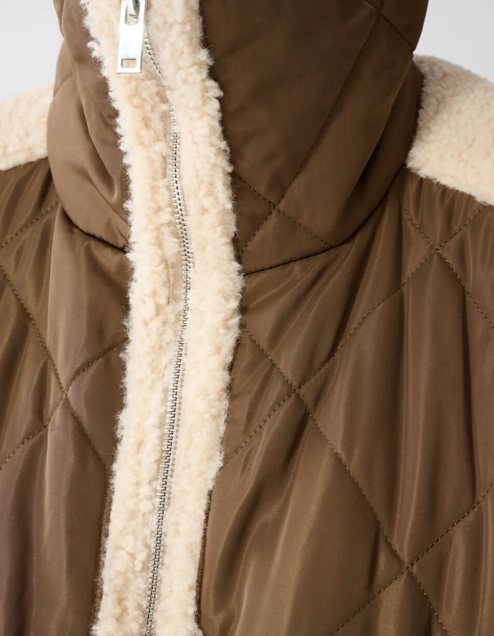 Zachte Gewatteerde Jas Bruin/Beige