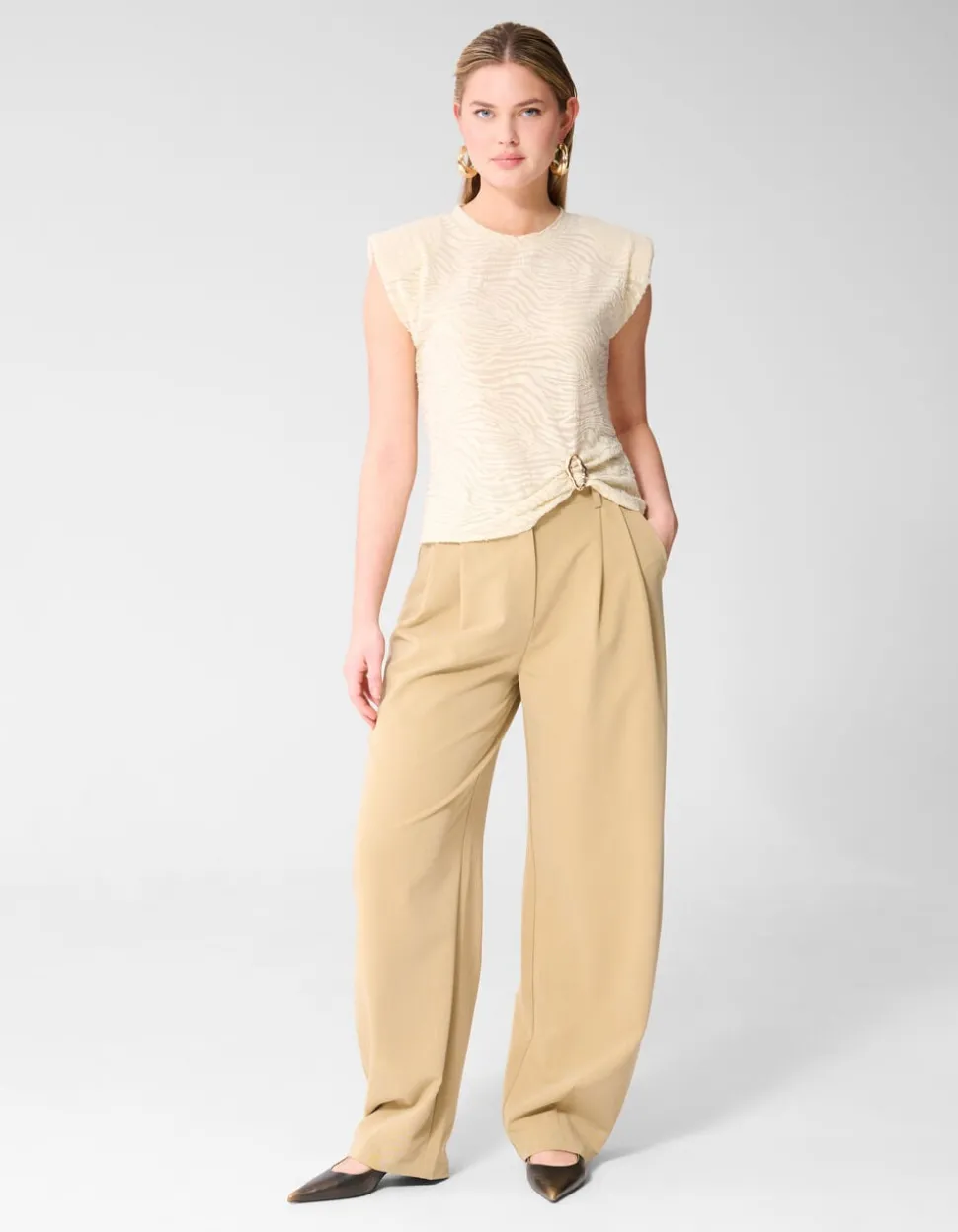 Zebra Organic Top Gebroken Wit