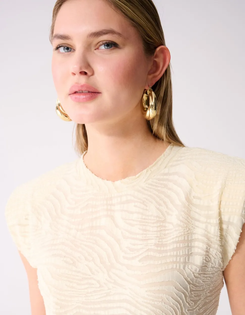 Zebra Organic Top Gebroken Wit