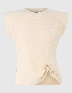 Zebra Organic Top Gebroken Wit